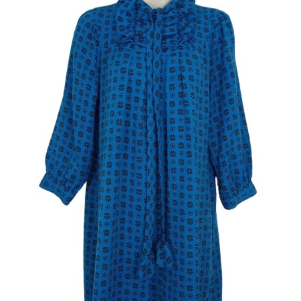 Anna Sui Blue and Black Mini Dress